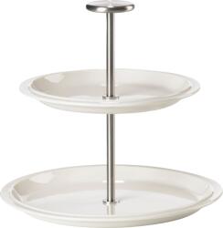 Zone Denmark Platou etajat cu 2 niveluri Eau, 20 cm, din porțelan, alb (36149) Tava