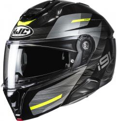 HJC Cască de motocicletă pliabilă HJC i91 Dusk MC3H negru-gri-galben fluo (HJC154803)