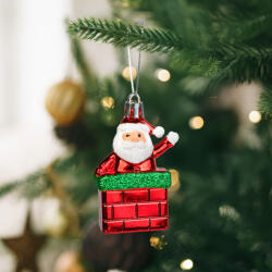  Karácsonyi dekoráció - Mikulás - akasztható - műanyag - 7, 5 x 5 cm 59754 (59754) - tutiar