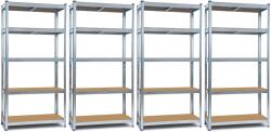  4 db Salgó polc, 5 szintes 180x90x40cm, horganyzott