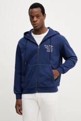 Tommy Hilfiger pamut melegítőfelső sötétkék, nyomott mintás, kapucnis, MW0MW39683 - sötétkék L