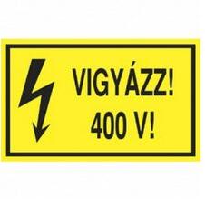 Agárdi Filmnyomó Figyelmeztető matrica VIGYÁZZ! 400 V! vinil öntapadós sárga 100mm x 60mm x Agárdi Filmnyomó - ERV063001ONV01000060 (ERV063001ONV01000060)