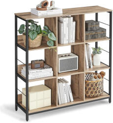 VASAGLE Könyvespolc, 3 szintes, homokbarna, 30 x 100 x 103 cm (LLS112B50)