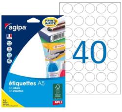 agipa A5 kerek címkék 24 mm, fehér