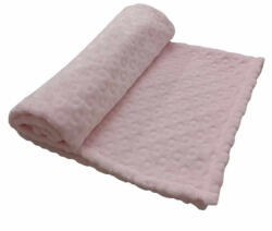  Wellsoft, nyomott mintás babatakaró 70*90 cm - világosrózsaszín