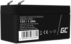 Green Cell AGM VRLA gondozásmentes ólom akkumulátor / akku 12V 1.3Ah AGM41 riasztókhoz, pénztárgépekhez, játékokhoz (AGM41)