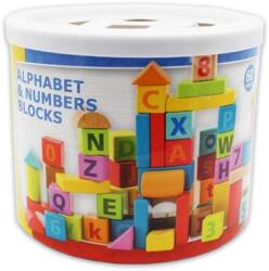  Építőkocka ABC és számok fa szett 60 db-os Woody (120828) (120828)
