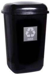 Mocca Quatro 45L fekete/ezüst Quatro rugós billenő fedeles szemetes (PL659-04) - mystock