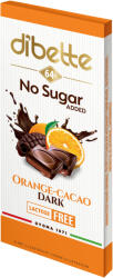 DIBETTE Dibette nas narancs ízű kakaós krémmel töltött étcsokoládé hozzáadott cukor nélkül maltittal, laktózment, 52% kakaó 80 g - vegyesbolt