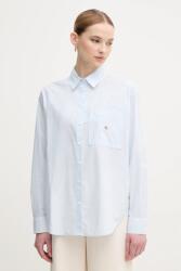 Calvin Klein pamut ing női, galléros, relaxed, J20J224436 - kék S