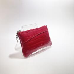 Amnisu piros lakk krokkómintás ívelt egy cipzáras bőr kulcstartó c5008