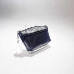 Amnisu szürke / mintás kettő cipzáras bőr kulcstartó b8001