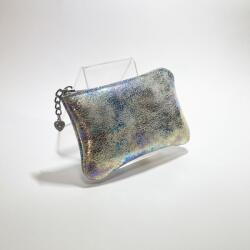 Amnisu ezüst / hologramos egy cipzáras bőr kulcstartó a3009