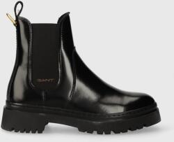 Gant bőr bokacsizma Aligrey fekete, női, téliesített, platformos, 27551324. G00 - fekete Női 41