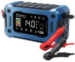 Qoltec Intelligens mikroprocesszoros töltő 12V 15A | Egyenirányító javító funkcióval és áramellátás fenntartásával akkumulátorcsere során | AGM GEL LiFePO4 | LCD (52496)