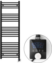 Welland Welland Lux fekete elektromos törölközőszárító design radiátor 500 x 1500mm digitális termosztáttal | Készletről gyors kiszállítással. ES+AF (ES1500500BL-AF13J1-600W)
