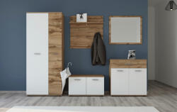  Előszoba bútor szett Wotan tölgy / fehér színkombinációban - SANTO (wipPUSAPR61DWBB0S3070)