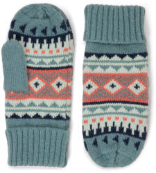 Tchibo - Egyujjas kötött kesztyű - nő - méret 7, 5 - kék/mintás