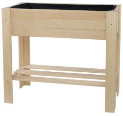 AtmoWood Emelt fa virágláda polccal 80 x 34 cm - fenyő (ZE1_70X80X34_W_N0K1)