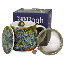Duo Gift Van Gogh Íriszek porcelán öblös bögre fémszűrővel - 430 ml (IMO-CHH-57690)
