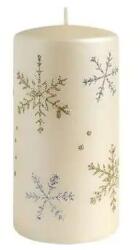 ARTMAN Karácsonyi henger gyertya - 10x7 cm - krém hópelyhes (IMO-CHH-BC8281-SW)