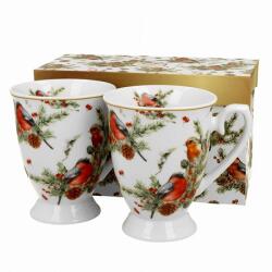 Duo Gift Karácsonyi madaras porcelán bögre szett díszdobozban - 300 ml 2 darabos - Christmas Birds (IMO-DG-52961)