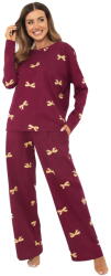 Italian Fashion pijama damă KWADRO mânecă lungă, pantaloni lungi, imprimeu: L (AAF-KPZ-KWAD-DDDR L)