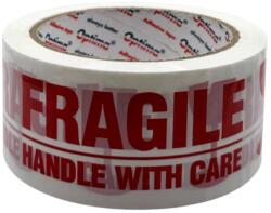 OPTIMA Banda adeziva pentru ambalare, 48mm x 60 m, 50 microni, Optima Fragile - alba cu imprimare rosie (OP-60504860F)