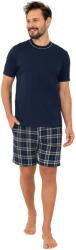 Italian Fashion Pijama bărbați ITALIAN FASHION ANDREAS scurt albastru închis/print: L (AAF-MPZ-ANDREKKGD L)