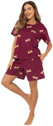 Italian Fashion pijama damă KWADRO mânecă scurtă, pantaloni scurți, imprimeu: M (AAF-KPZ-KWAD-KKDR M)