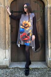 FashionLand ROCHIE MIDI OVERSIZED IN COLTURI CU BUZUNARE POPPY MACI MULTICOLORA TALIE UNICA Multicolora