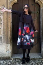 FashionLand ROCHIE LUNGA CU BUZUNARE OVERSIZED COMBO COLOR FLOWER TALIE UNICA Multicolora
