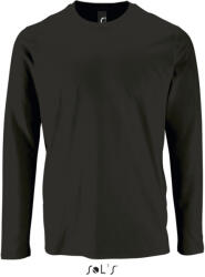 SOL'S Férfi IMPERIAL hosszú ujjú környakas pamut póló, SOL'S SO02074, Deep Black-XS (so02074dbl-xs)