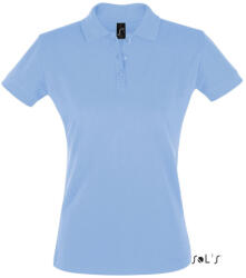 SOL'S Női PERFECT három gombos rövid ujjú galléros piké pamut póló, SOL'S SO11347, Sky Blue-2XL (so11347sb-2xl)