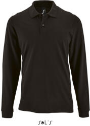 SOL'S Férfi PERFECT hosszú ujjú galléros piké póló, SOL'S SO02087, Black-L (so02087bl-l)