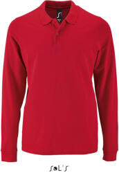 SOL'S Férfi PERFECT hosszú ujjú galléros piké póló, SOL'S SO02087, Red-2XL (so02087re-2xl)