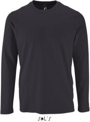 SOL'S Férfi IMPERIAL hosszú ujjú környakas pamut póló, SOL'S SO02074, Mouse Grey-S (so02074mg-s)