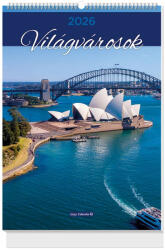  Falinaptár, spirál B4, 2026. évi, Világvárosok