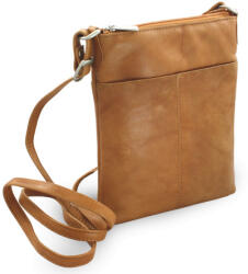 ARWEL Svetlo hnedá kožená zipsová kabelka