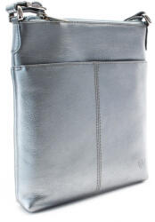 ARWEL sötét ezüst női bőr cipzáras kézitáska