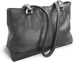 ARWEL fekete női bőr cipzáras kézitáska két pánttal