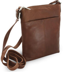 ARWEL sötétbarna női bőr cipzáras crossbody táska