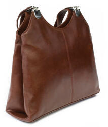 ARWEL barna bőr cipzáras kézitáska két pánttal