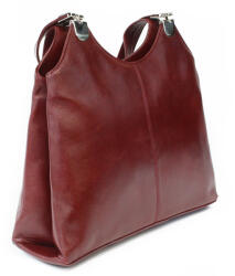 ARWEL sötétpiros női bőr cipzáras kézitáska két pánttal