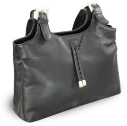 ARWEL fekete női bőr cipzáras kézitáska