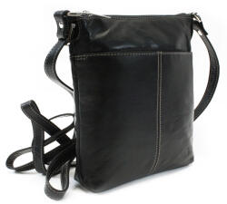 ARWEL fekete bőr cipzáras crossbody táska