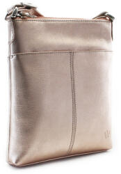 ARWEL rozéarany női bőr cipzáras kézitáska