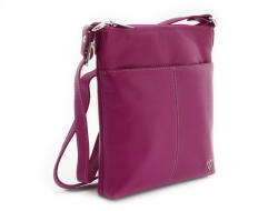 ARWEL Fuchsia bőr cipzáras crossbody táska