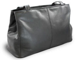ARWEL fekete női bőr dupla cipzáras kézitáska két pánttal
