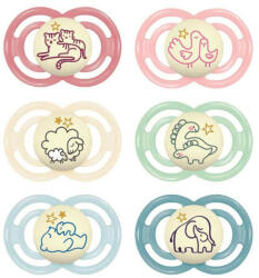 MAM Játszócumi Perfect night, Világítós, megújult! szilikon lapított (méret: 3) 16+ hó - babybear